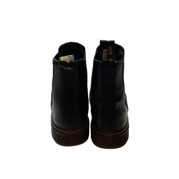 Dr. Martens Woman 2976 Smooth Leather Black Chunky Boots Size 9 - Picture 4 of 13